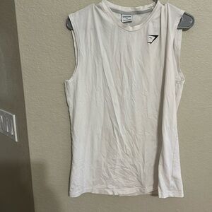 Men’s medium white gym shark tank top